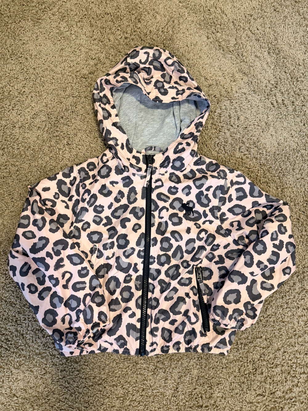 abercrombie kids Pink and Gray Leopard Print Jacket